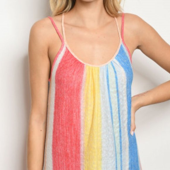 RAINBOW STRIPE DRESS - Picture 2 of 8